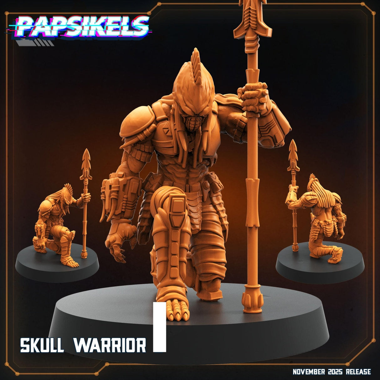 Skull Hunter Warriorsn Skull Hunter Warrior | I - Tabletop RPG & D&D miniature. Perfect for wargaming & collectors