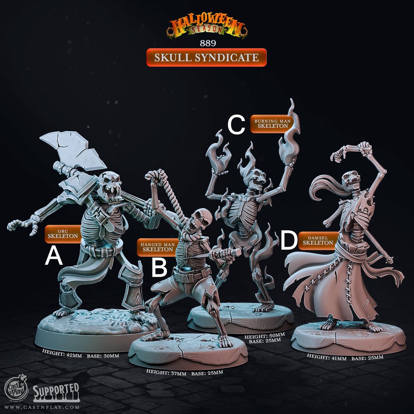 Skull Syndicate Miniature - Skull A - 32mm