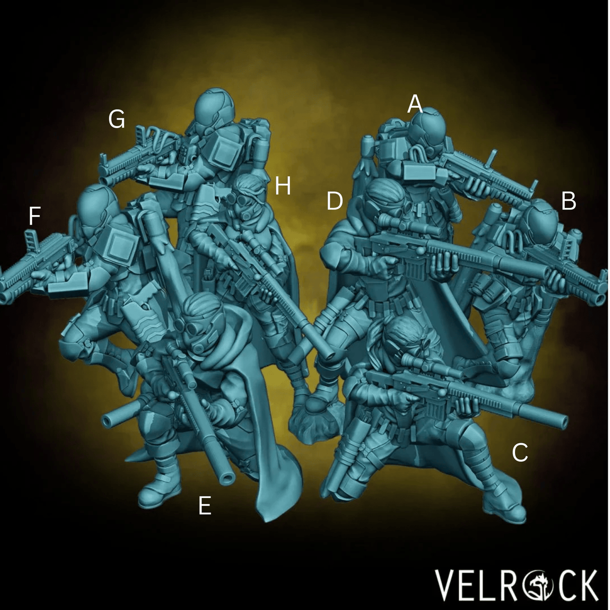 Sniper Miniature | Set of 8 - Tabletop RPG & D&D miniature. Perfect for wargaming & collectors
