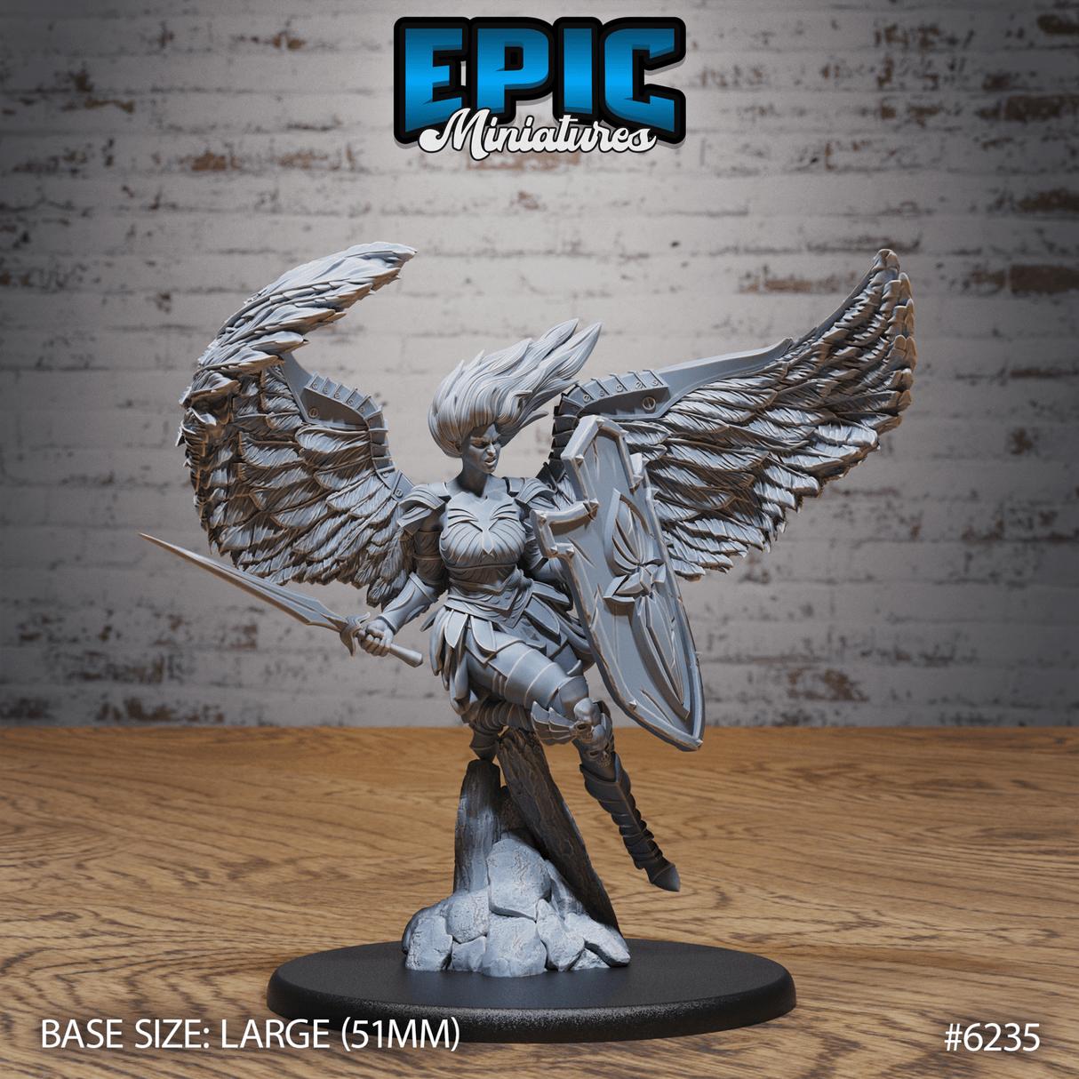 Solar Lady Angel Miniature | A - Tabletop RPG & D&D miniature. Perfect for wargaming & collectors