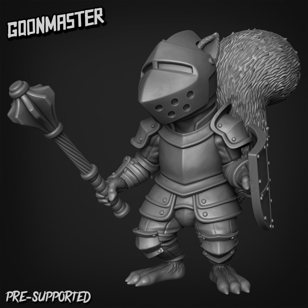 Squirel Knights Miniature | C - Tabletop RPG & D&D miniature. Perfect for wargaming & collectors