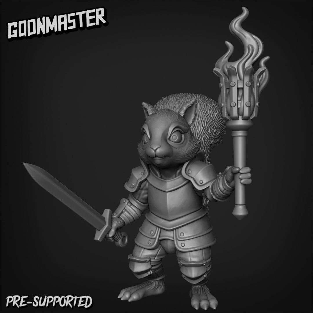 Squirel Knights Miniature | E - Tabletop RPG & D&D miniature. Perfect for wargaming & collectors