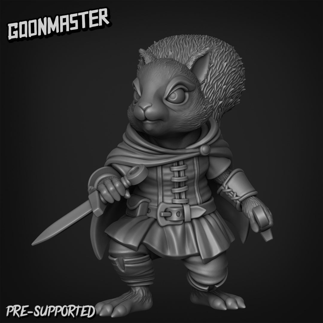 Squirrel Ranger Miniature | D - Tabletop RPG & D&D miniature. Perfect for wargaming & collectors