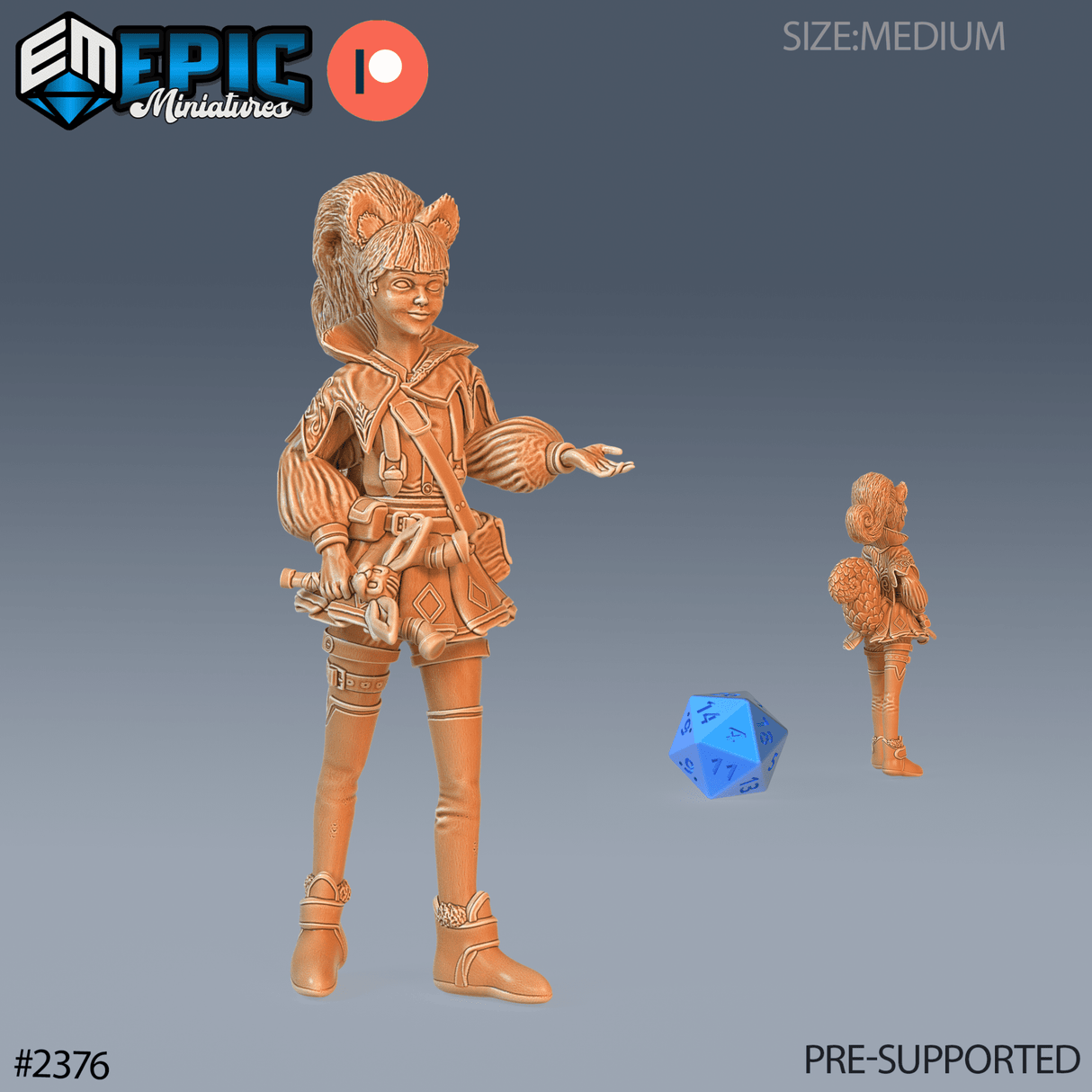 Squirrel Girl Miniature | A - Tabletop RPG & D&D miniature. Perfect for wargaming & collectors