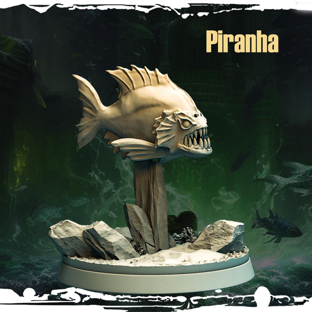Swarm Piranhas Miniature | Piranha - Tabletop RPG & D&D miniature. Perfect for wargaming & collectors