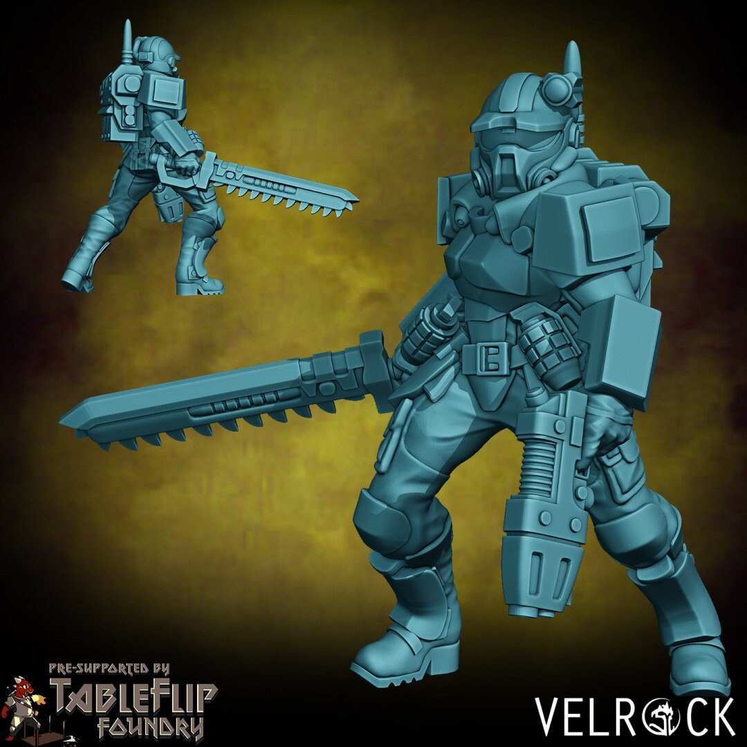 Tempest Guardsmen Miniature | F - Tabletop RPG & D&D miniature. Perfect for wargaming & collectors