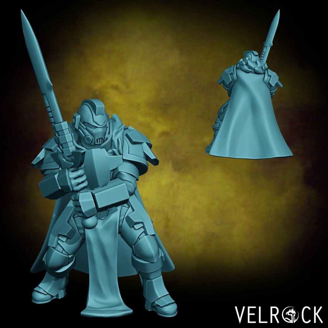 Tempest Paladin Miniature | C - Tabletop RPG & D&D miniature. Perfect for wargaming & collectors