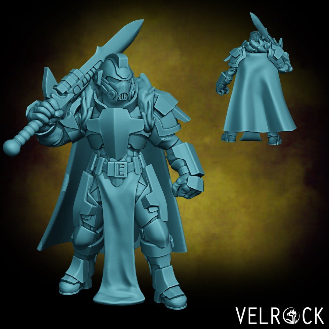 Tempest Paladin Miniature | E - Tabletop RPG & D&D miniature. Perfect for wargaming & collectors