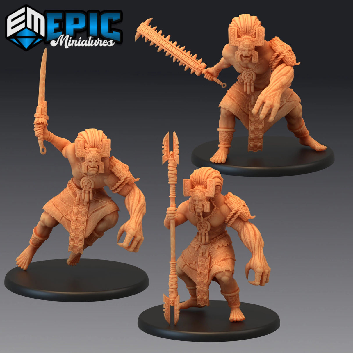 Temple Guard Miniature | Set of 3 - Tabletop RPG & D&D miniature. Perfect for wargaming & collectors