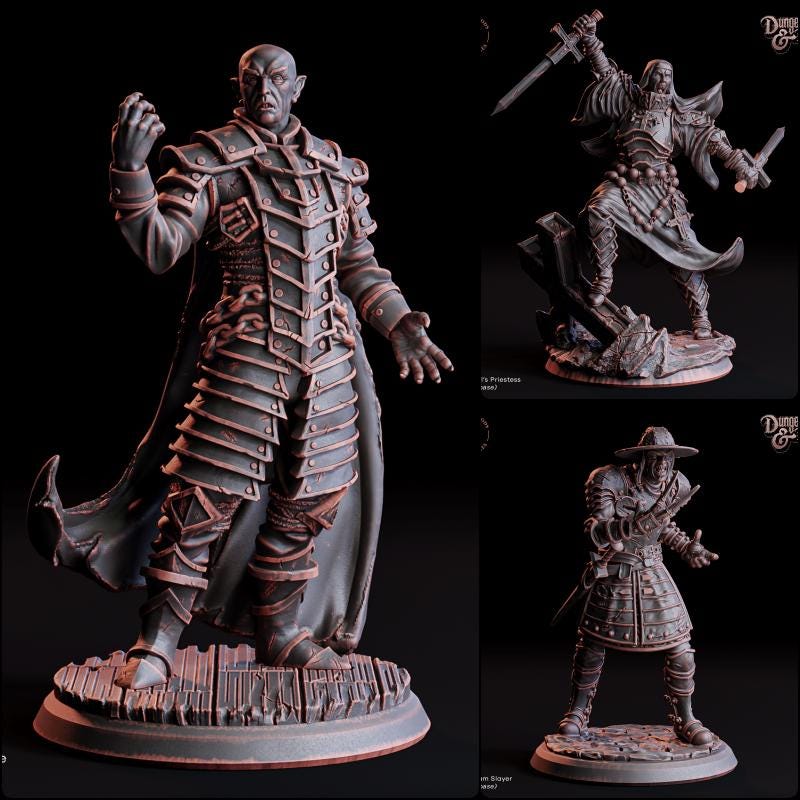The Ancient Vampire Miniature | Full Set All Models - Tabletop RPG & D&D miniature. Perfect for wargaming & collectors