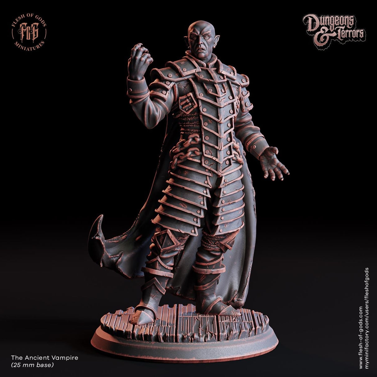 The Ancient Vampire Miniature | The Ancient Vampire - Tabletop RPG & D&D miniature. Perfect for wargaming & collectors