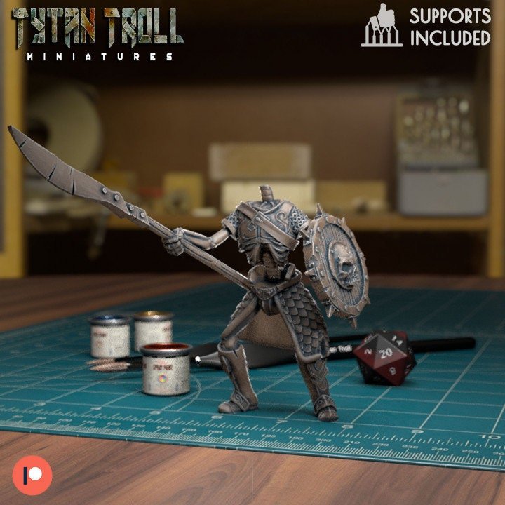 The Crypt Skeleton Bundle Miniature | Skeleton 6 - Tabletop RPG & D&D miniature. Perfect for wargaming & collectors