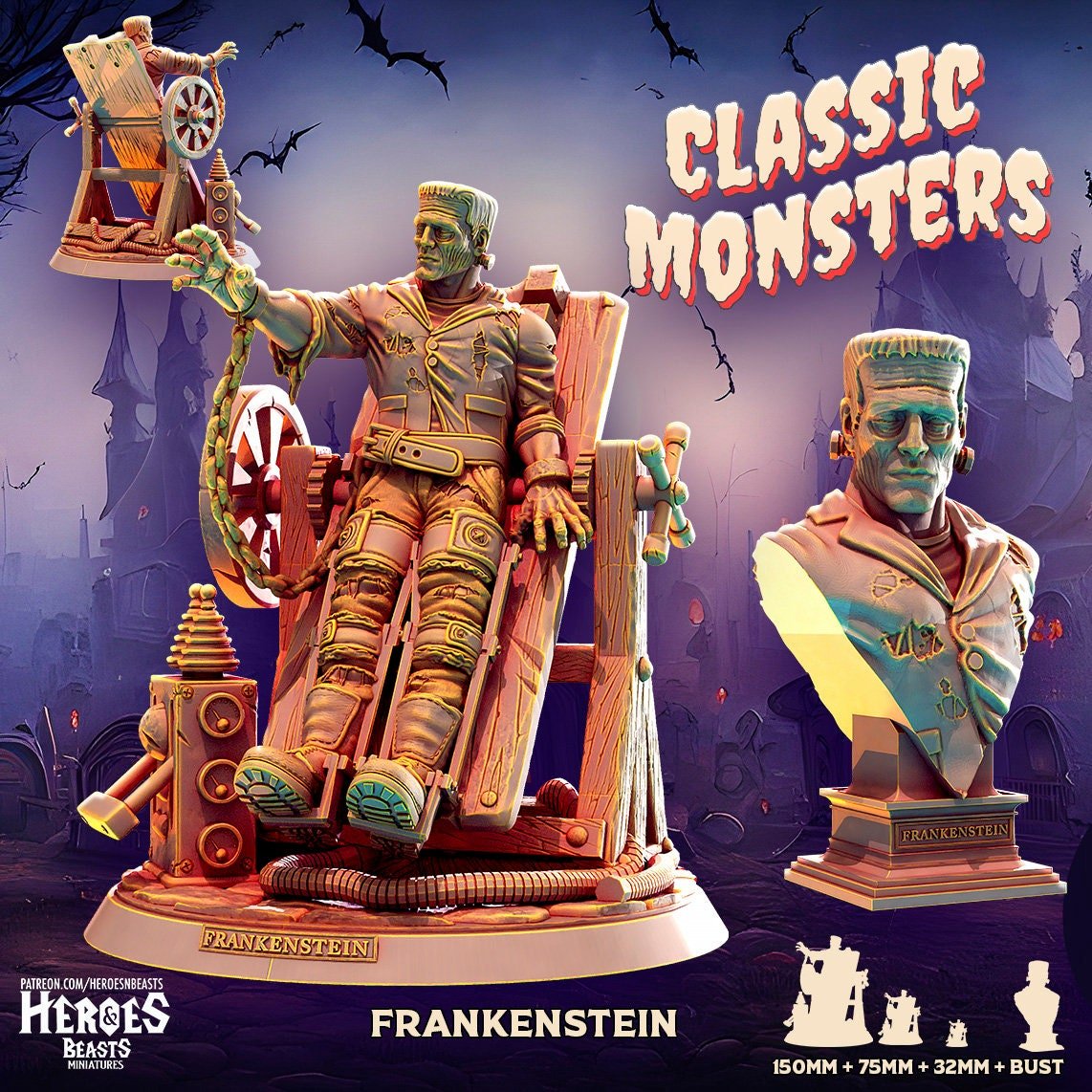 The Frankenstein Monster Miniature | The Monster - Tabletop RPG & D&D miniature. Perfect for wargaming & collectors