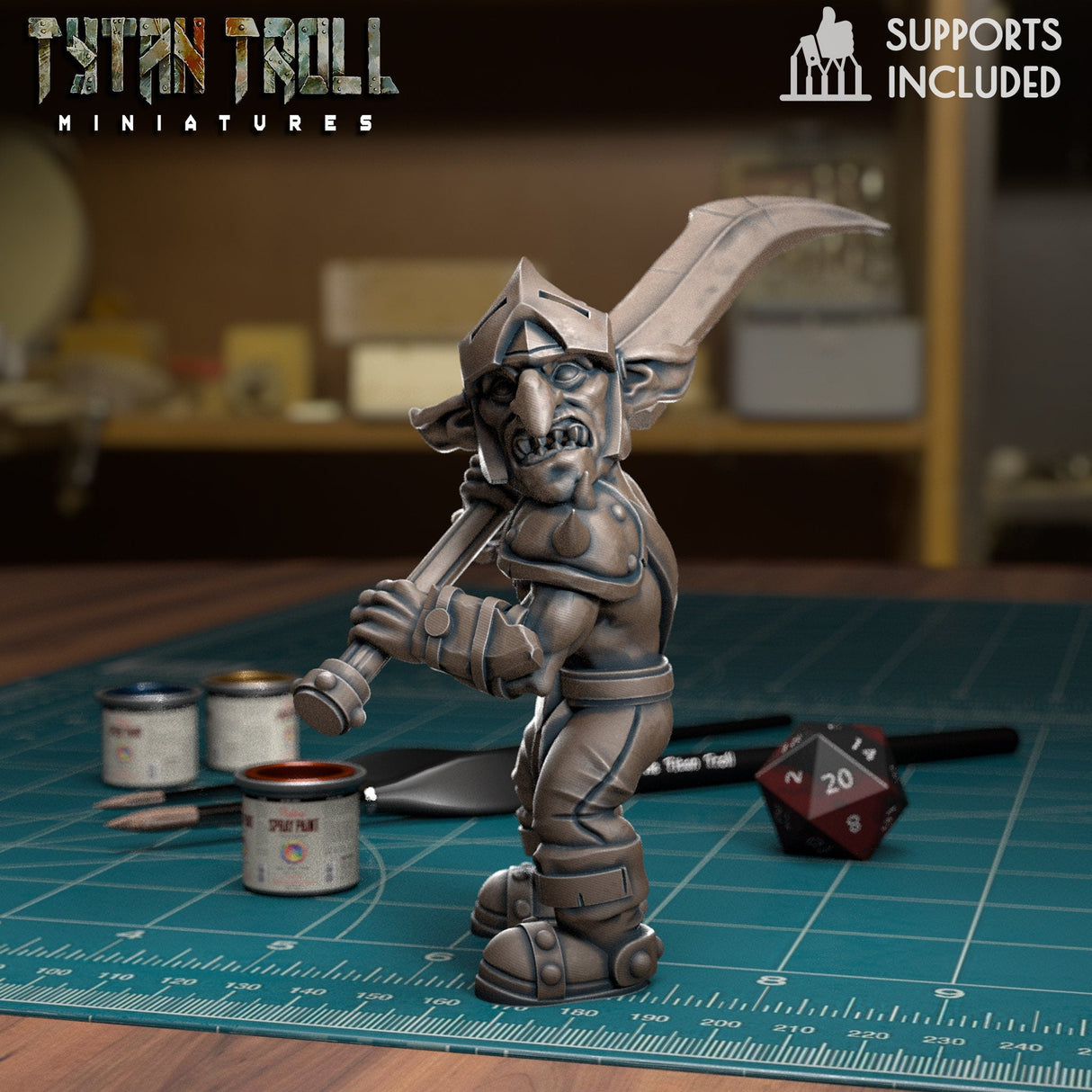 The Goblin Spearmen Miniature | Full Set All Models - Tabletop RPG & D&D miniature. Perfect for wargaming & collectors