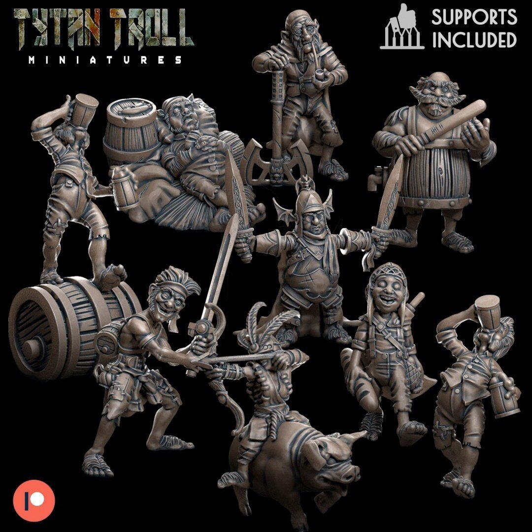 The Halfling Bundle Miniature | Full Set All Models - Tabletop RPG & D&D miniature. Perfect for wargaming & collectors