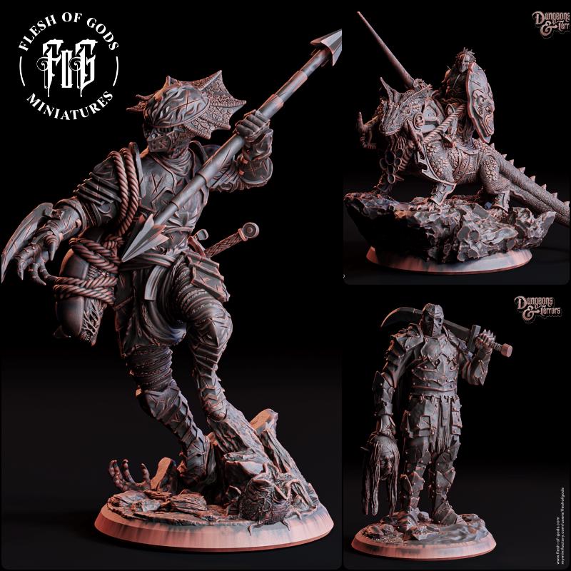 The Hunter, The Jouster Miniature | Full Set All Models - Tabletop RPG & D&D miniature. Perfect for wargaming & collectors