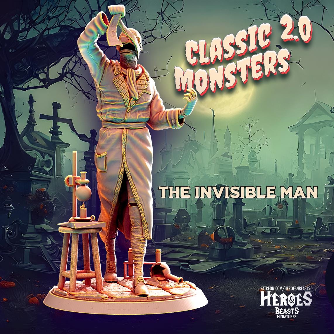 The Invisible Man classic Miniature | The Invisible Man - Tabletop RPG & D&D miniature. Perfect for wargaming & collectors