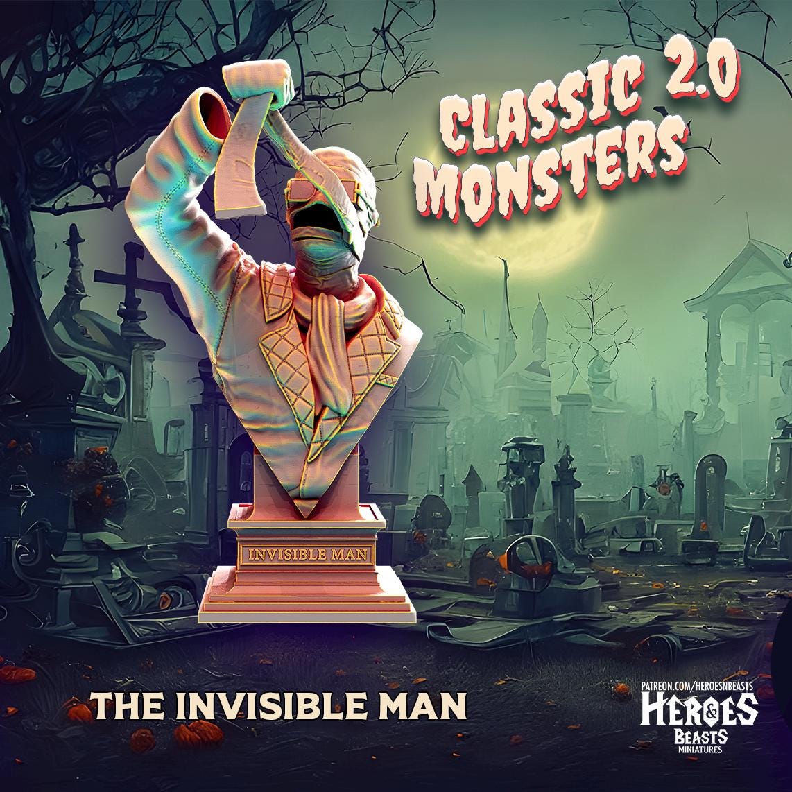 The Invisible Man classic Miniature | The Invisible Man - Tabletop RPG & D&D miniature. Perfect for wargaming & collectors