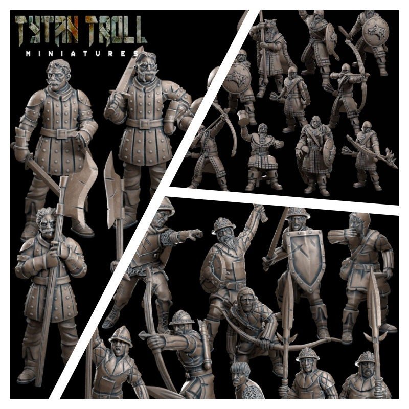 The Massive Guards Miniature | Full Set All Models - Tabletop RPG & D&D miniature. Perfect for wargaming & collectors