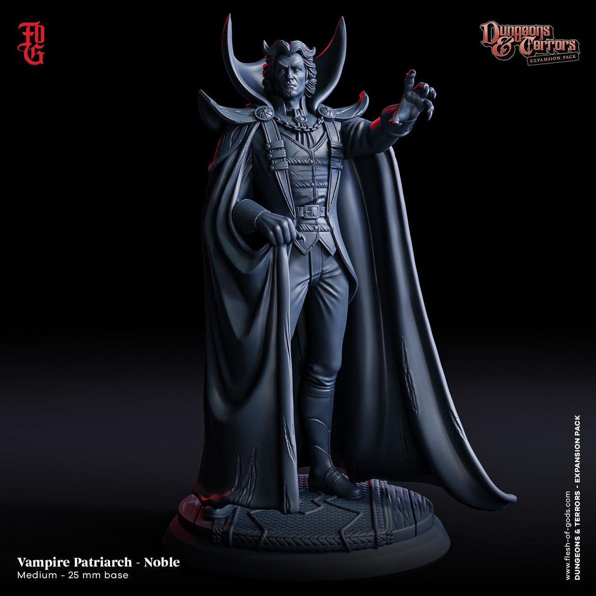 The Noble Vampire Miniature | The Noble Vampire - Tabletop RPG & D&D miniature. Perfect for wargaming & collectors