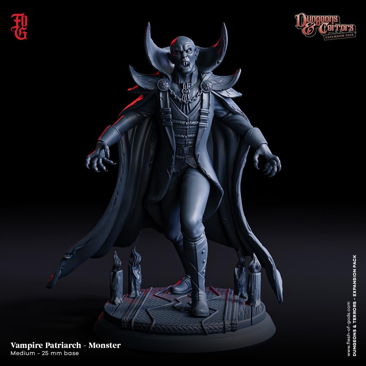 The Noble Vampire Miniature | The Vampire - Tabletop RPG & D&D miniature. Perfect for wargaming & collectors