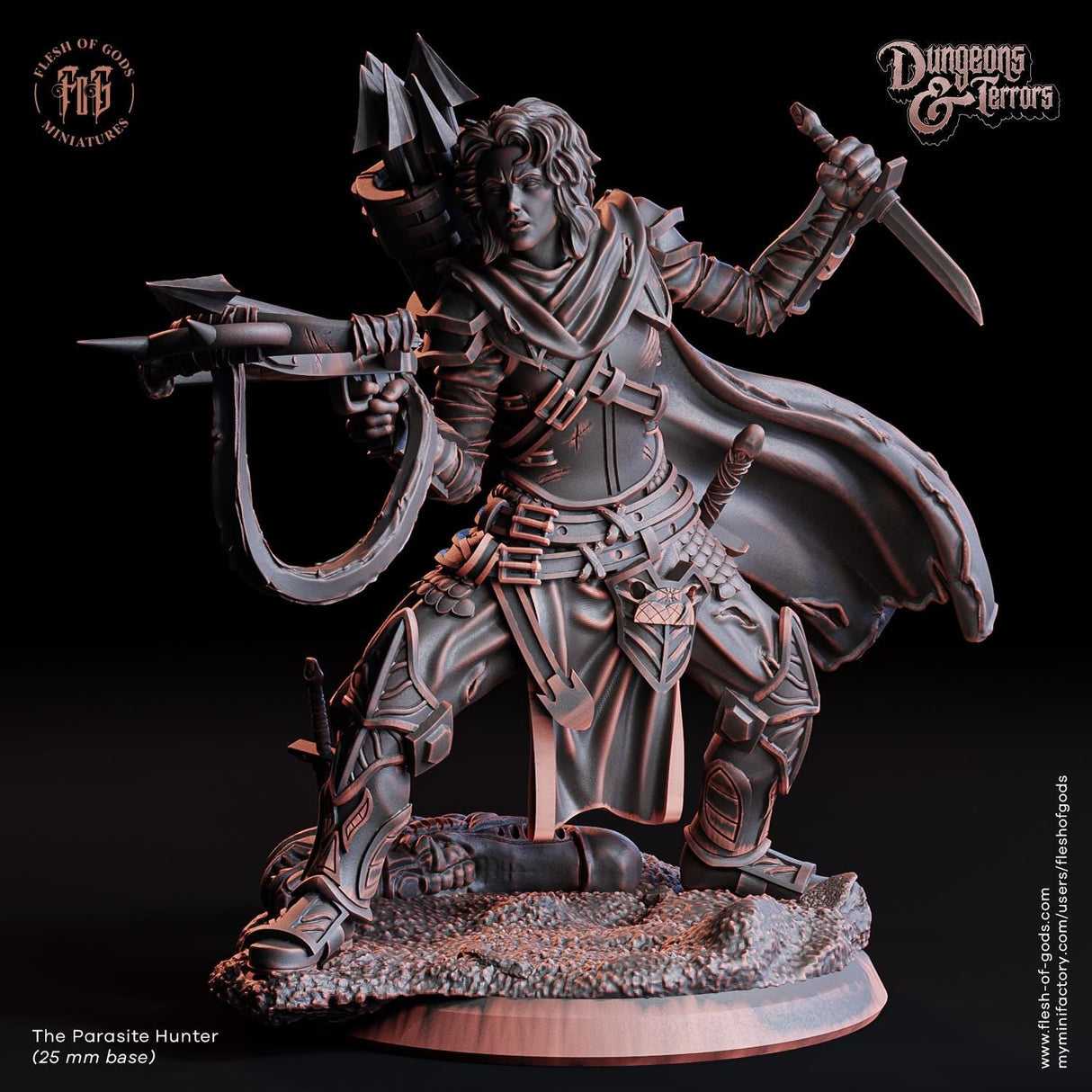The Parasite Hunter, Elder Blood undead Miniature | The Parasite Hunter - Tabletop RPG & D&D miniature. Perfect for wargaming & collectors