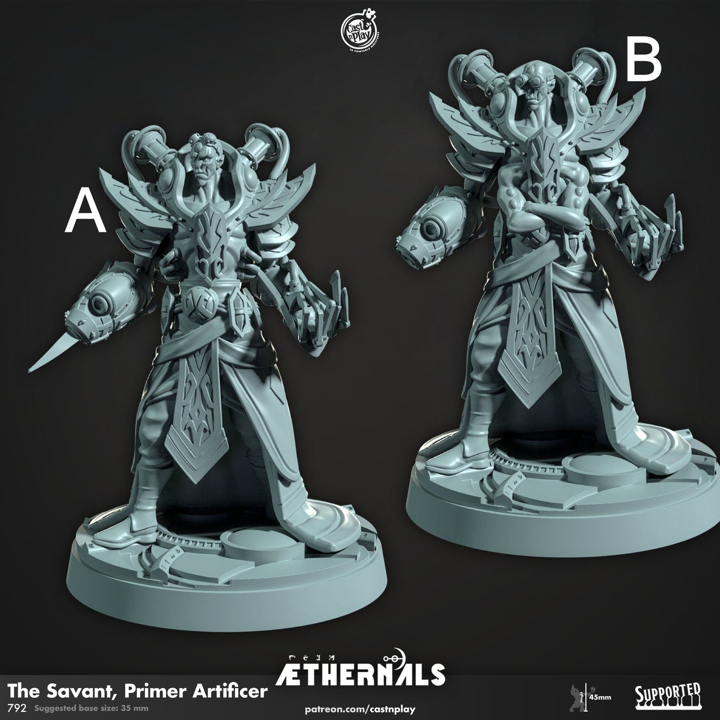 The Savant, Aethernals, Elf Artificer Miniature - The Savant A - 32mm