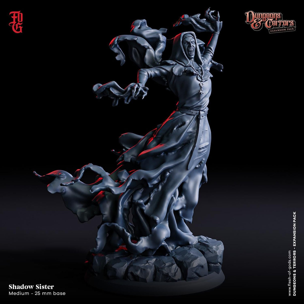 The Torn undead Prince, The Shadow Sister Miniature | The Shadow Sister - Tabletop RPG & D&D miniature. Perfect for wargaming & collectors