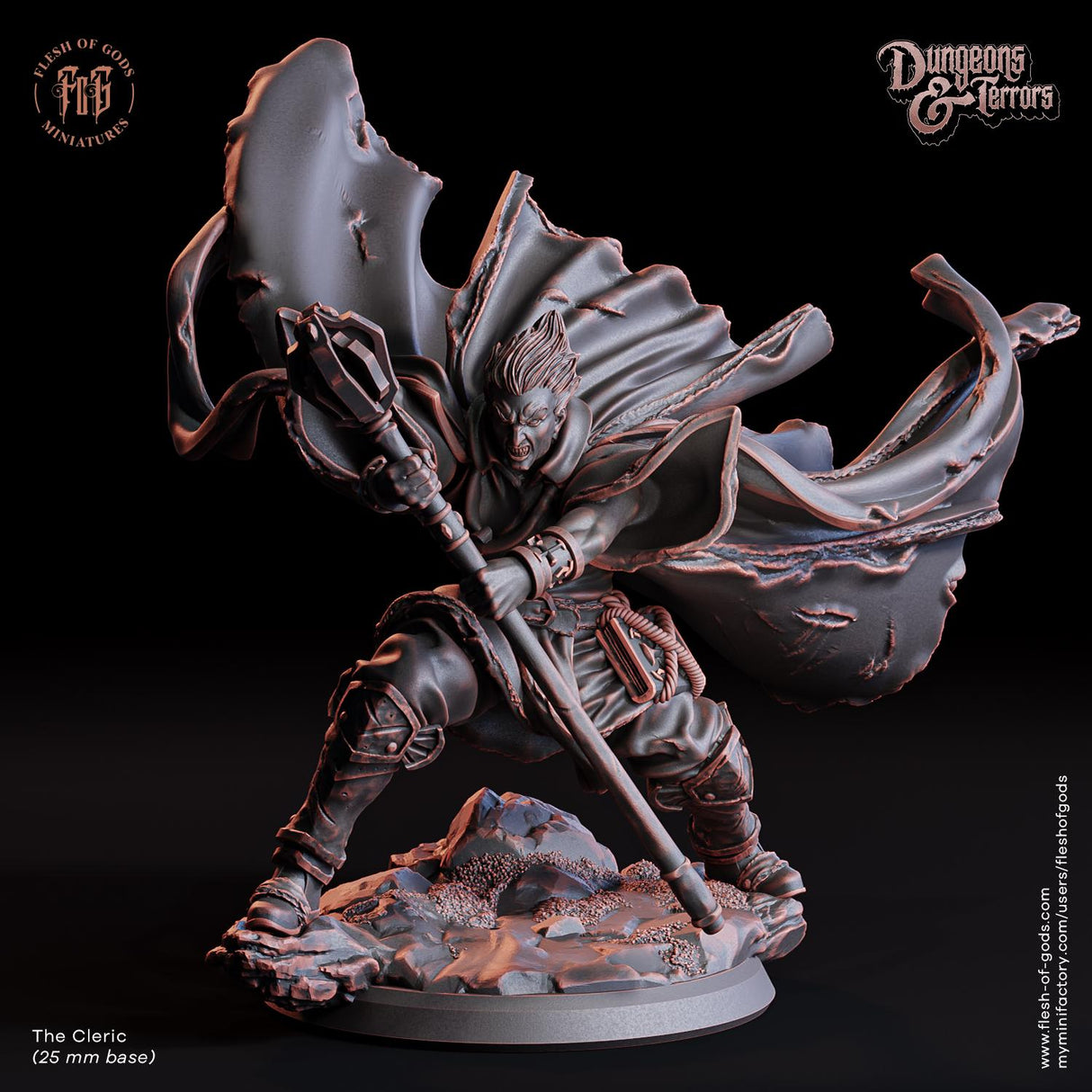 The Walking Doll, The undead Cleric Miniature | The Cleric - Tabletop RPG & D&D miniature. Perfect for wargaming & collectors