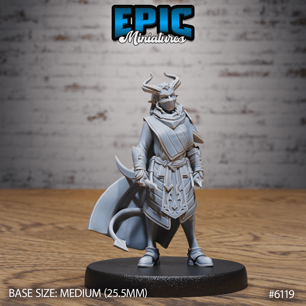 Tiefling Assassin Miniature | A - Tabletop RPG & D&D miniature. Perfect for wargaming & collectors