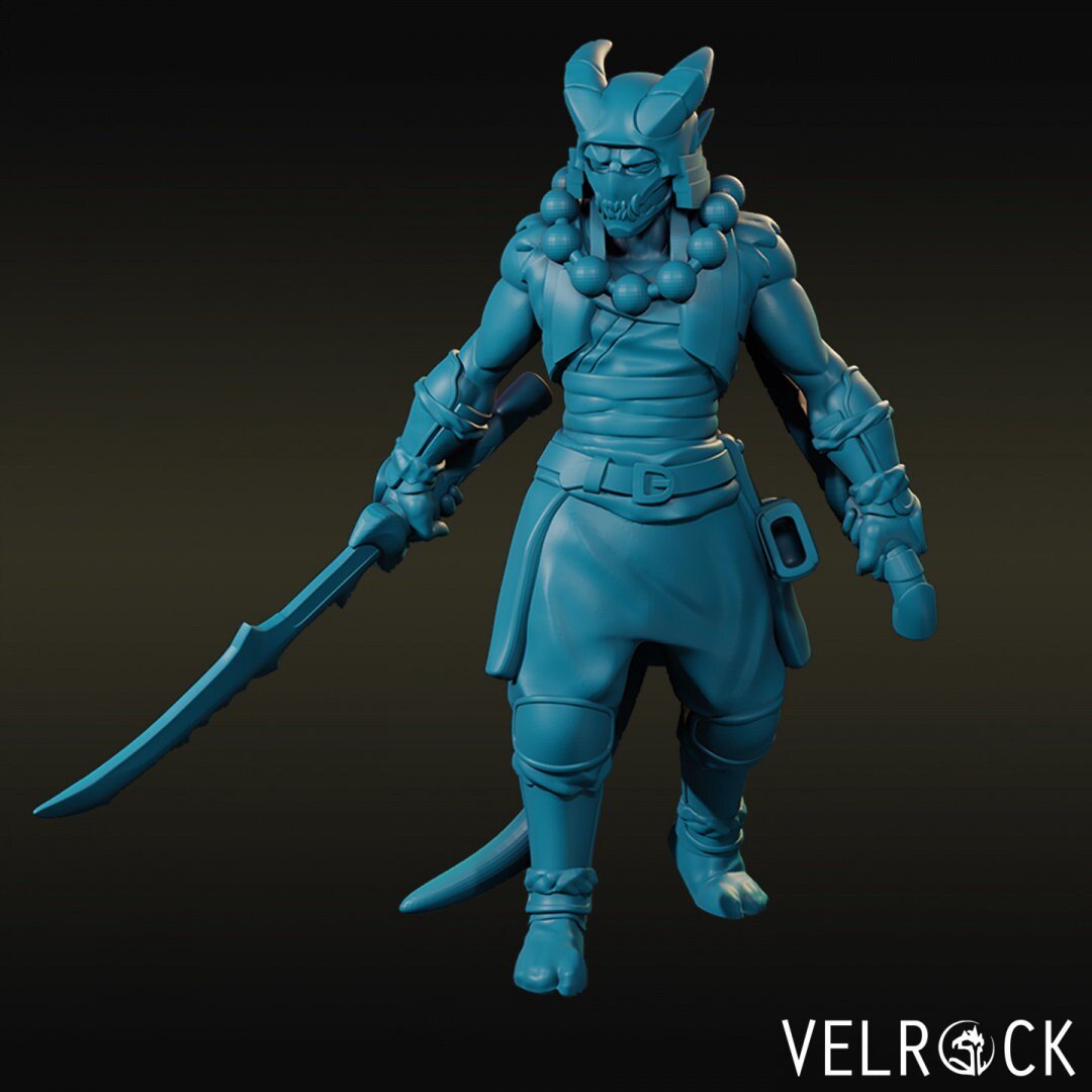 Tiefling Ninja Miniature | C - Tabletop RPG & D&D miniature. Perfect for wargaming & collectors