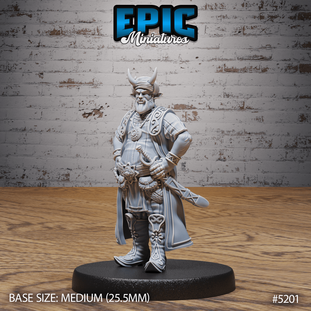 Tiefling Merchant Miniature | A - Tabletop RPG & D&D miniature. Perfect for wargaming & collectors