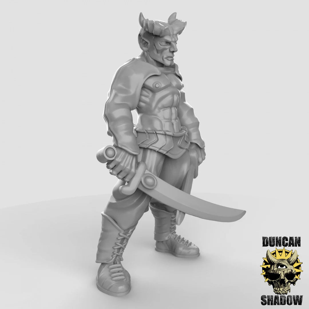 Tiefling Pirate Set 3 Miniature | B - Tabletop RPG & D&D miniature. Perfect for wargaming & collectors