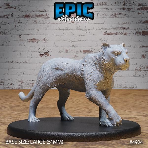 Tiger Miniature | 4924 - Tabletop RPG & D&D miniature. Perfect for wargaming & collectors