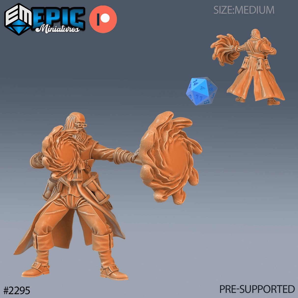 Time Wizard Miniature | B - Tabletop RPG & D&D miniature. Perfect for wargaming & collectors