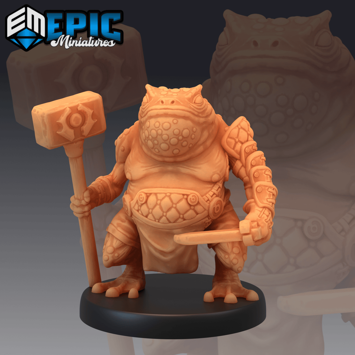 Toad Frog Miniature | H - Tabletop RPG & D&D miniature. Perfect for wargaming & collectors