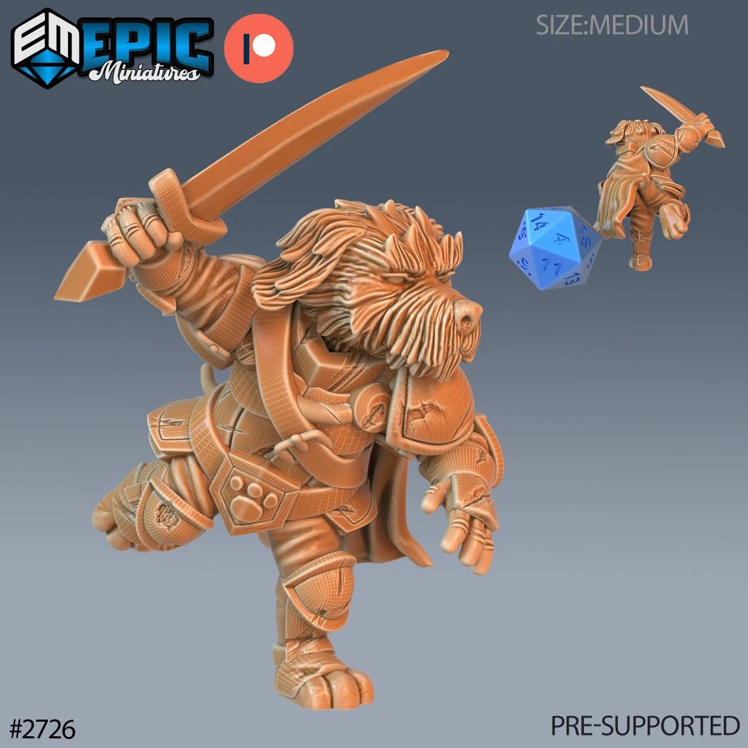 Town Dog Folk Miniature | B - Tabletop RPG & D&D miniature. Perfect for wargaming & collectors