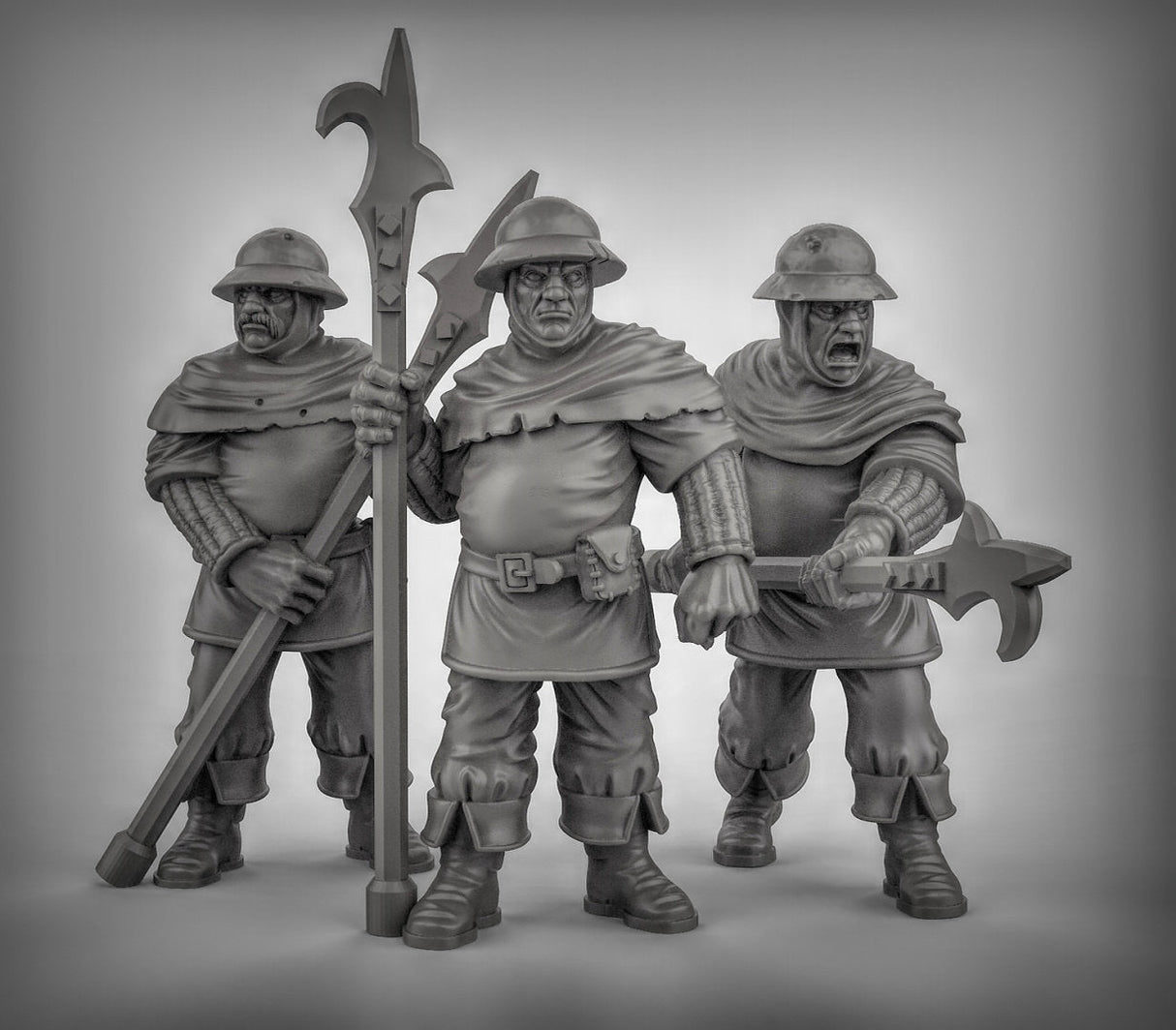 Town Folk Guard Miniature | Set of 3 - Tabletop RPG & D&D miniature. Perfect for wargaming & collectors