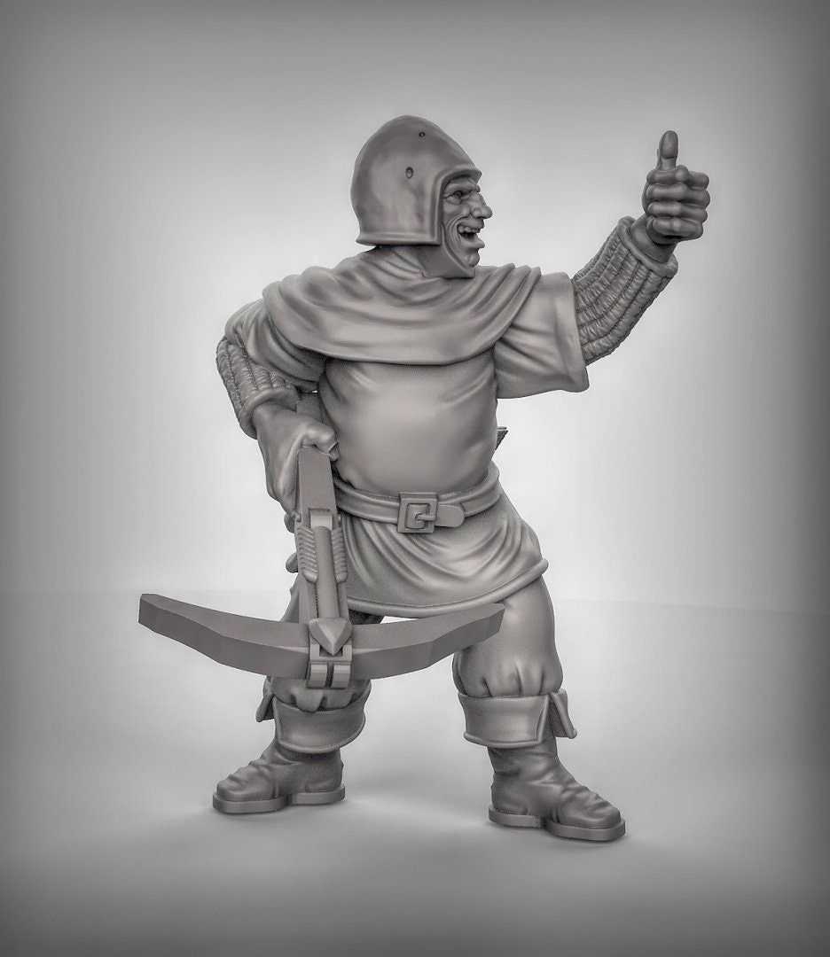 Town Folk Guards Miniature | Right - Tabletop RPG & D&D miniature. Perfect for wargaming & collectors