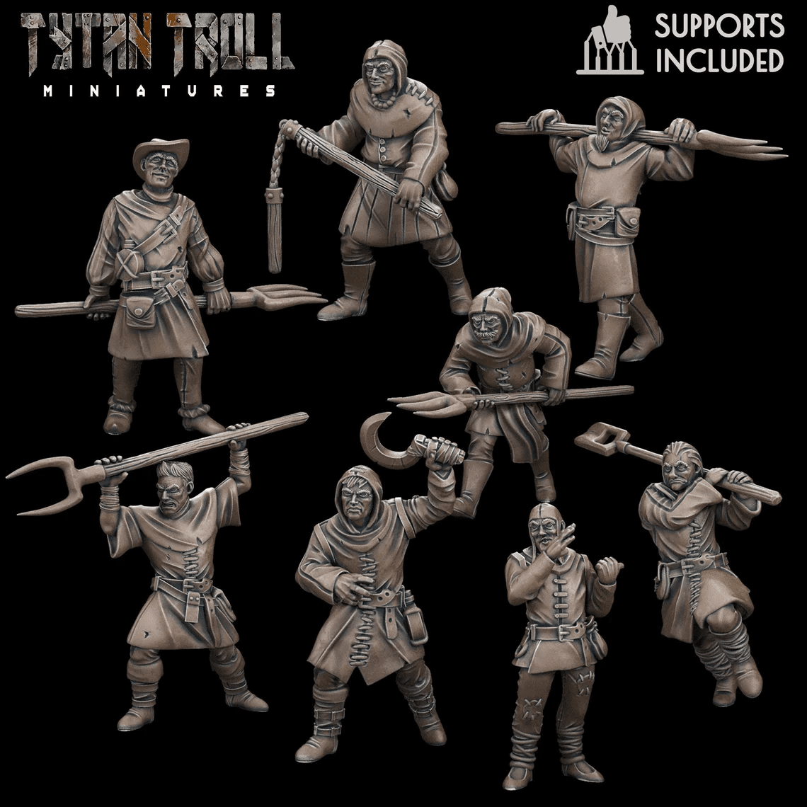Town Folk Set 3 Miniature | 28mm - Tabletop RPG & D&D miniature. Perfect for wargaming & collectors