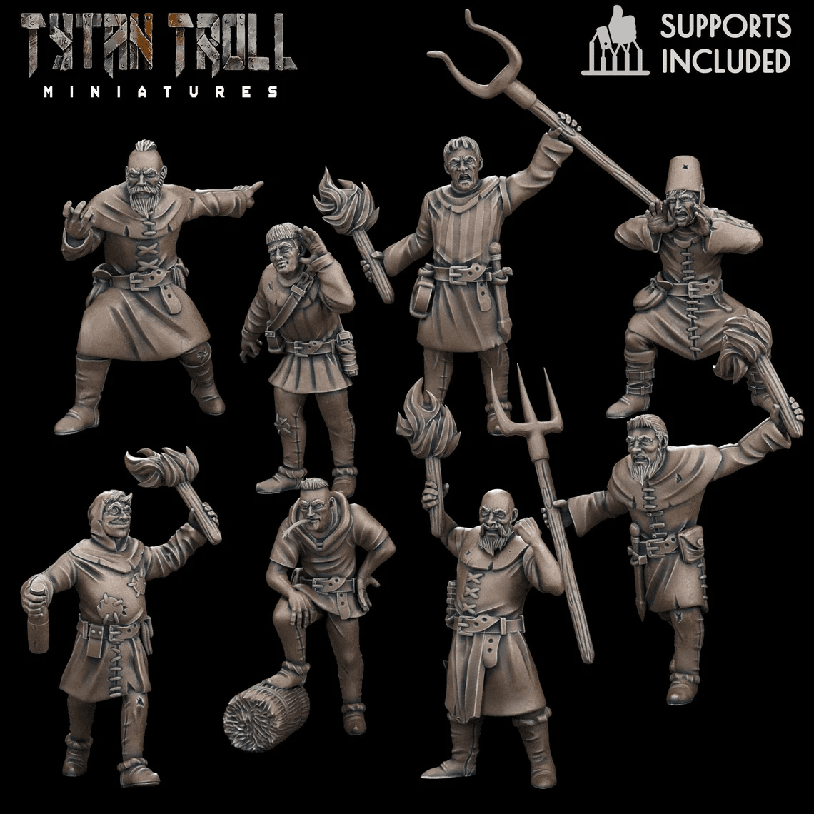 Town Folk Set 3 Miniature | 28mm - Tabletop RPG & D&D miniature. Perfect for wargaming & collectors
