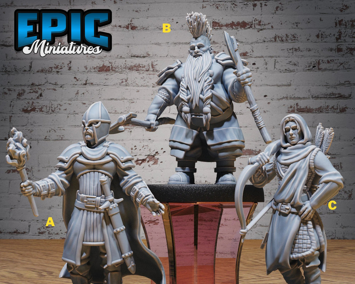 Town Folk Miniature | Set of 3 - Tabletop RPG & D&D miniature. Perfect for wargaming & collectors