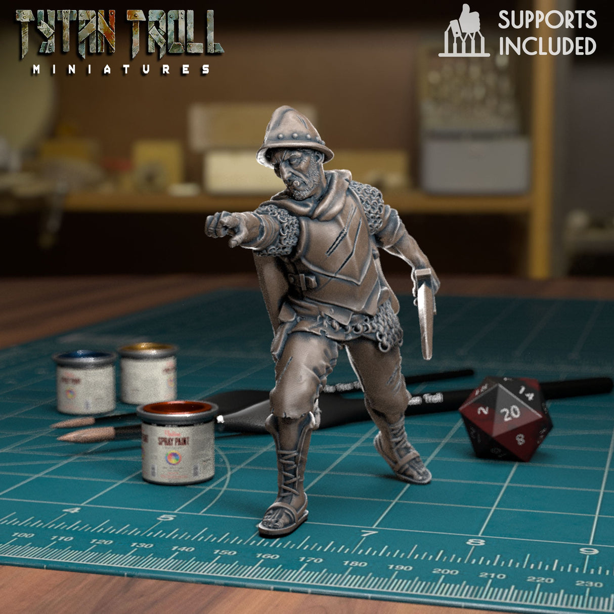 Town Guards Guard 3 Miniature | C - Tabletop RPG & D&D miniature. Perfect for wargaming & collectors