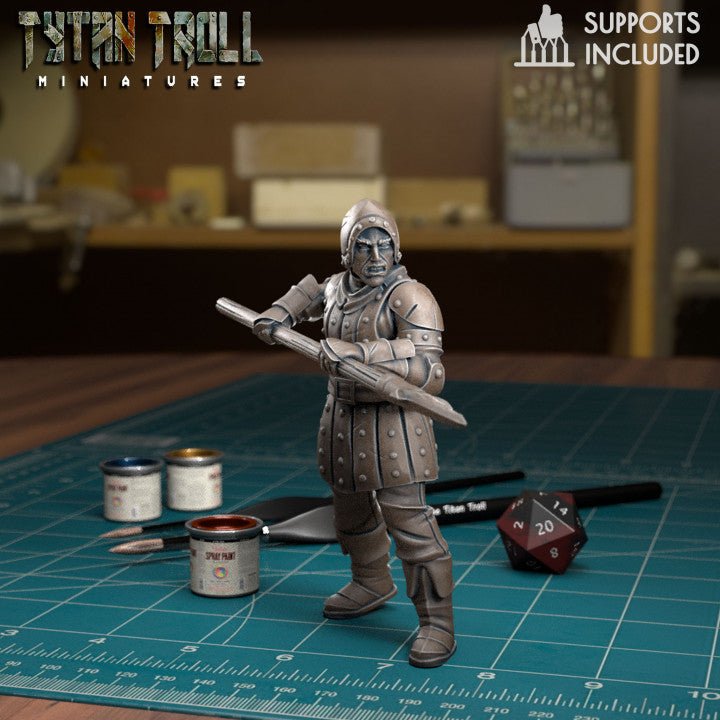 Town Guards Guard 4 Miniature | C - Tabletop RPG & D&D miniature. Perfect for wargaming & collectors