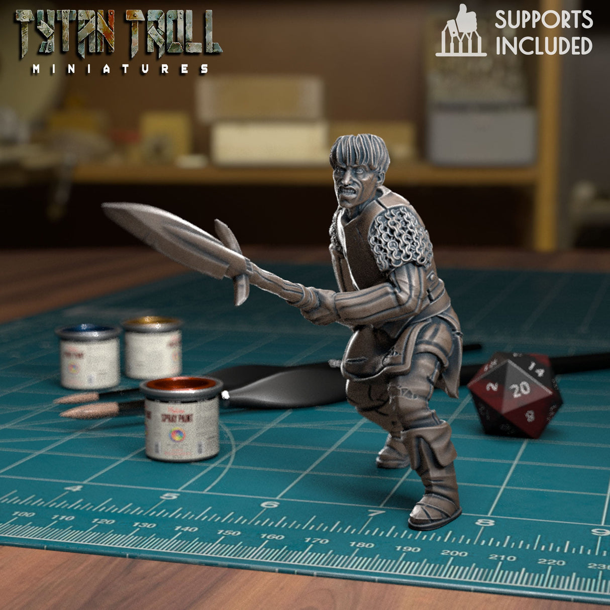Town Guards Guard 3 Miniature | I - Tabletop RPG & D&D miniature. Perfect for wargaming & collectors