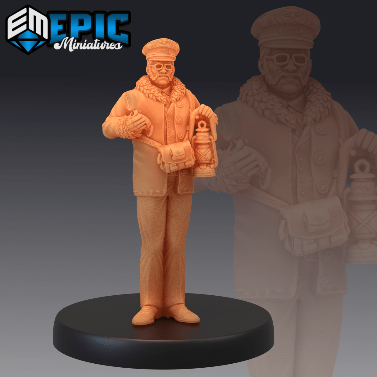 Train Conductor Miniature | A - Tabletop RPG & D&D miniature. Perfect for wargaming & collectors