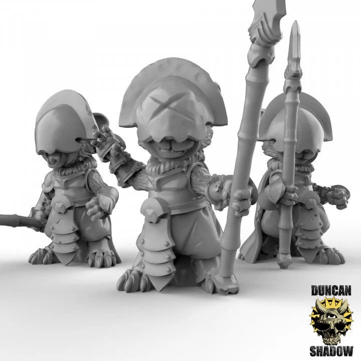 Tribal Mouse Miniature | Set of 3 - Tabletop RPG & D&D miniature. Perfect for wargaming & collectors