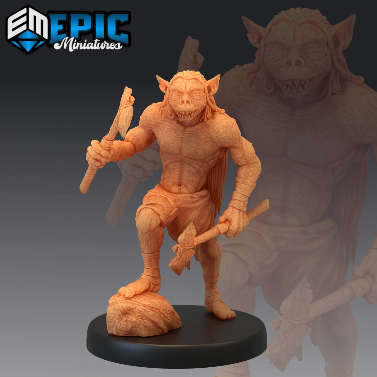 Troll Folk Miniature | C - Tabletop RPG & D&D miniature. Perfect for wargaming & collectors