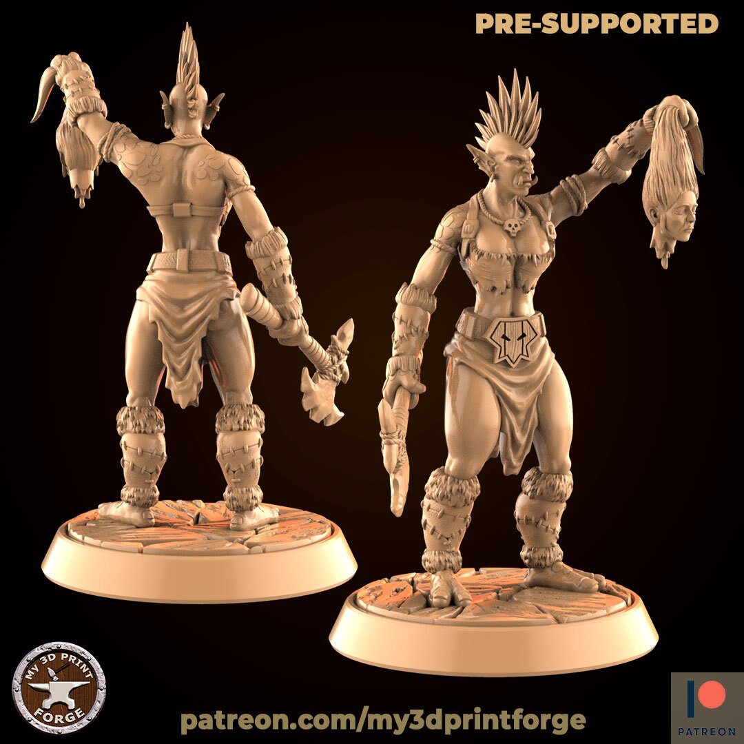 Troll Set 3 Miniature | A - Tabletop RPG & D&D miniature. Perfect for wargaming & collectors