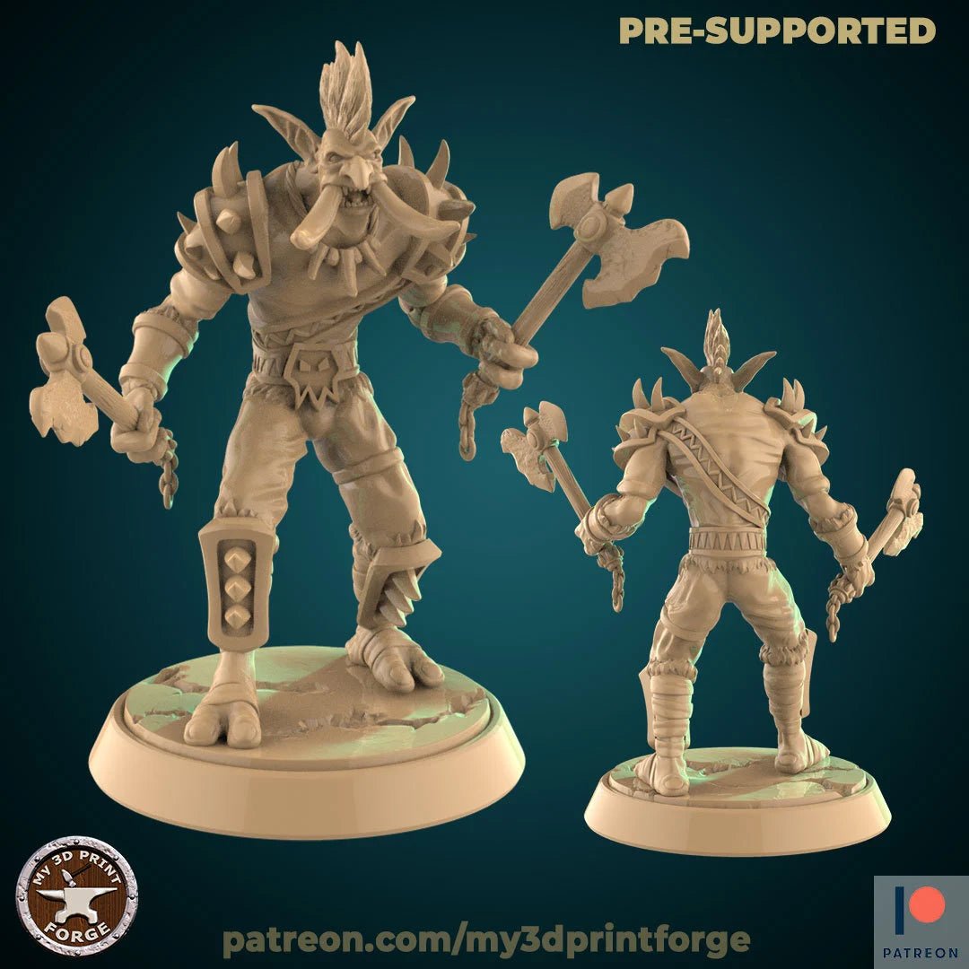 Troll Tribe 2 Miniature | A - Tabletop RPG & D&D miniature. Perfect for wargaming & collectors